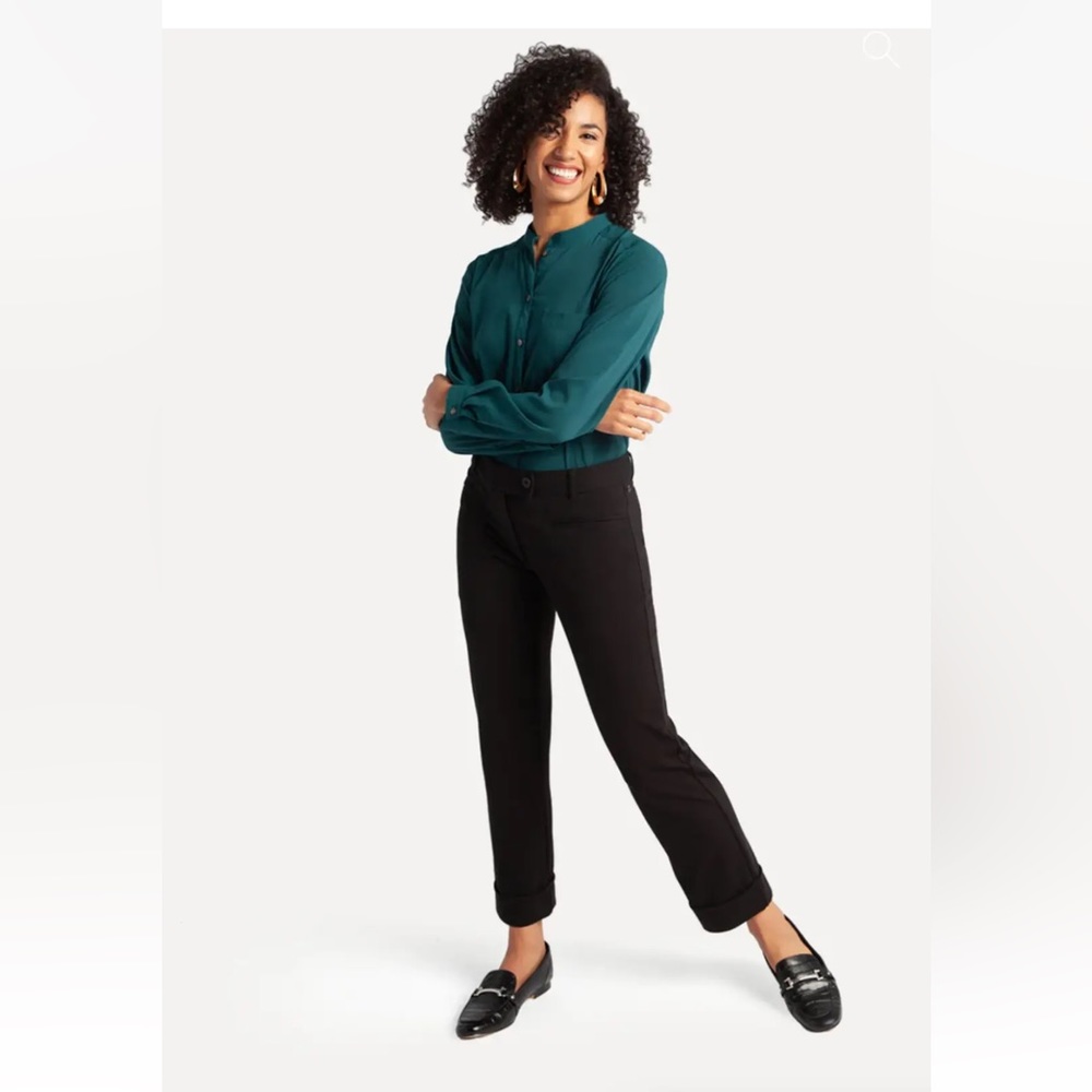 MEDIUM Tall Betabrand Crop Cosmo Lite Dress Pant Yoga Pants black pockets WOMENS